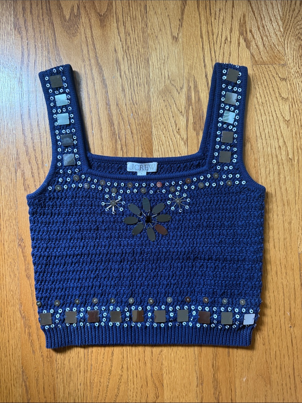 J.Crew Sweater-Tank with Hand-Embellished Mirrors